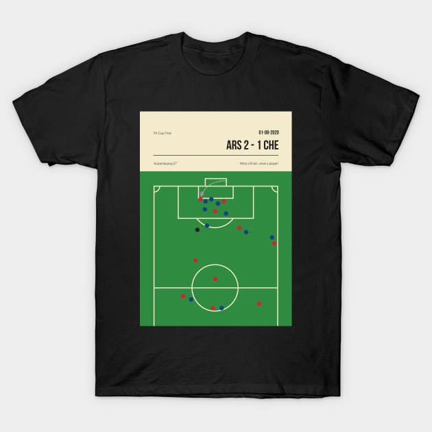 Arsenal Chelsea Aubameyang Goals T-Shirt by jornvanhezik